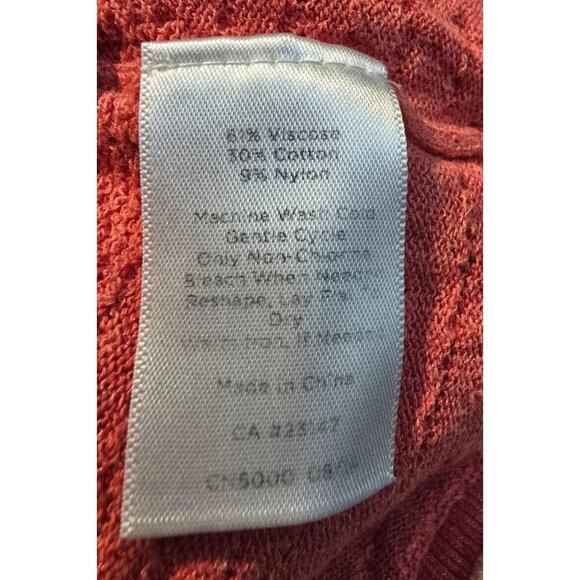 Talbots Womens sz 3X Petite pink sheer textured long sleeve open front cardigan - Picture 9 of 11